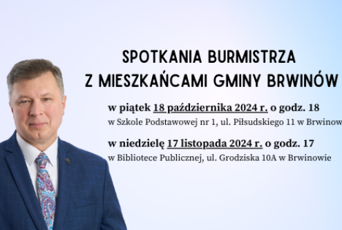 Burmistrz Arkadiusz Kosiński spotka się z mieszkańcami gminy Brwinów w piątek 18 października 202...