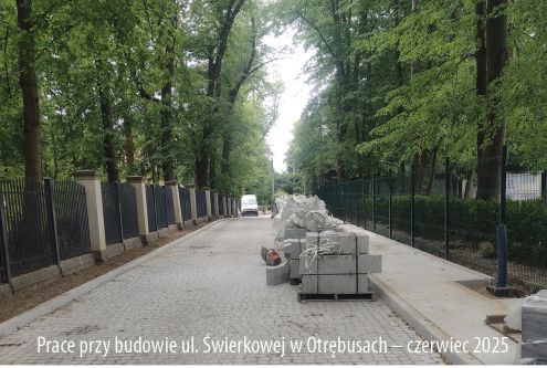 W Otrębusach kończą się prace przy budowie ul. Świerkowej w Otrębusach. Zadanie jest współfinanso...